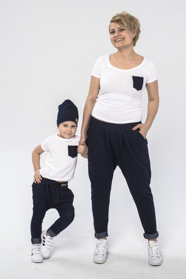 2Komplet mama i córka - spodnie baggy w casulowo - eleganckim wydaniu