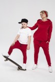 2MOTHER AND SON - SET OF WOMEN'S TUNICS AND BAGGY TROUSERS FOR BOY - FAMILY IN RED