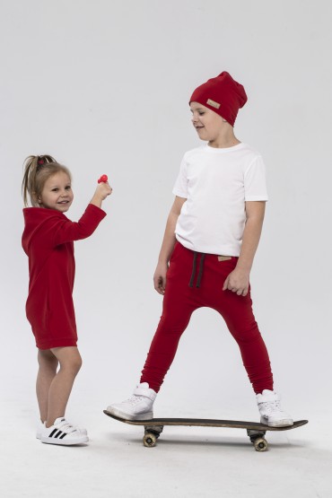 A SET OF CLOTHES FOR BROTHER AND SISTER - RED
