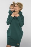 2Tuniko-sukienka dla mamy i córki z kapturem - zieleń