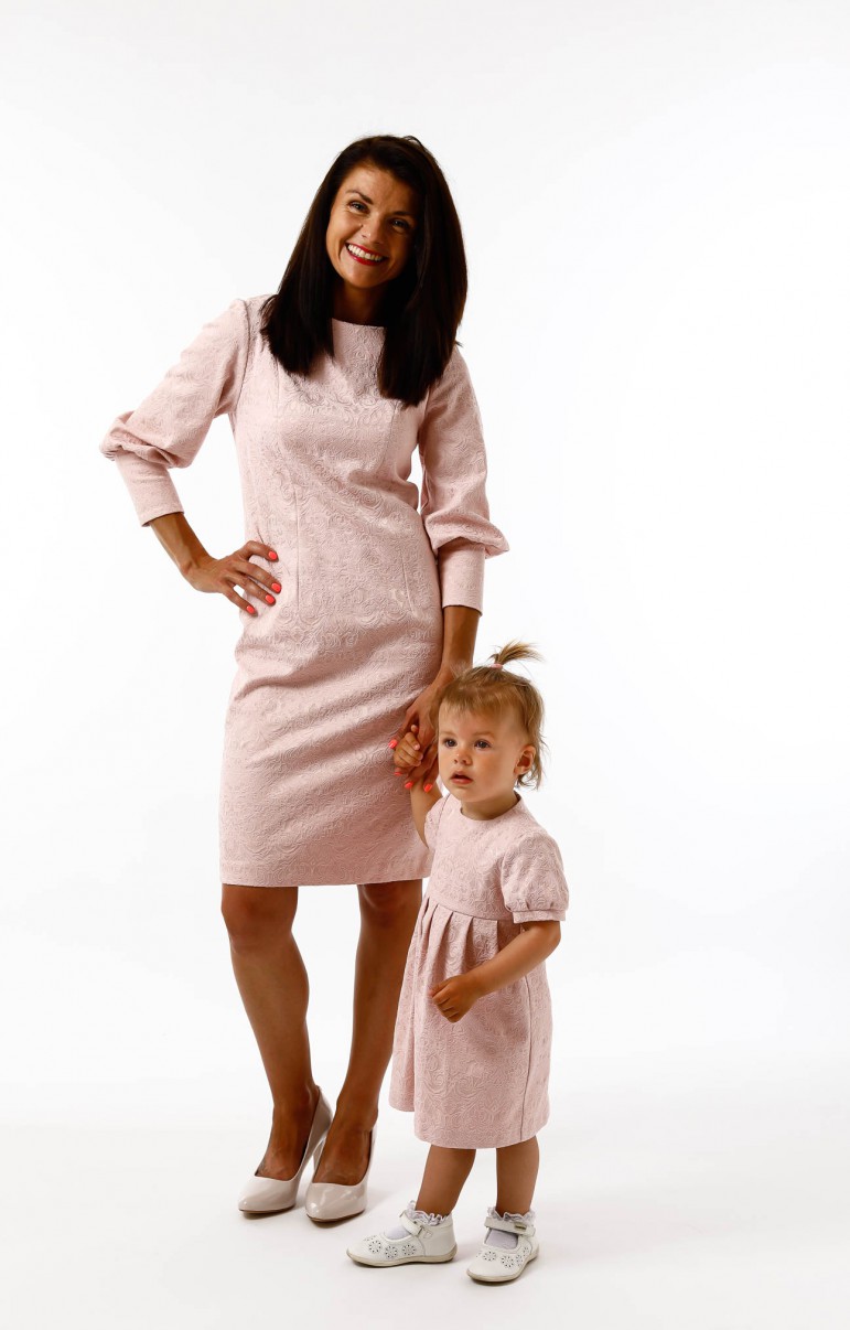 2MOTHER & DAUGHTER ROYAL DRESSES POWDER PINK