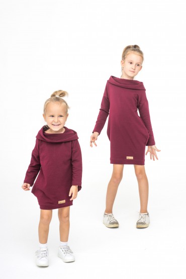 A SET OF THE SAME TUNIC FOR GIRLS - BURGUNDY
