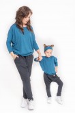 2Komplet bluzek typu nietoperz dla mamy i córki - Blue Sky