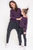 2SET FOR MOTHER AND DAUGHTER OF FLAVED BLUSE - PURPLE