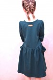 2KNITTED DRESS WITH POCKETS FOR GIRL - GREEN