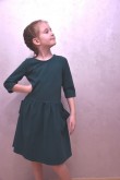 2KNITTED DRESS WITH POCKETS FOR GIRL - GREEN