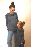 2THE SET OF OVERSIZED HOODED TUNICS FOR MOTHER AND DAUGHTER - MELANGE