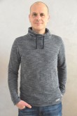 2Męska bluza z kominem - swetrowy melanż
