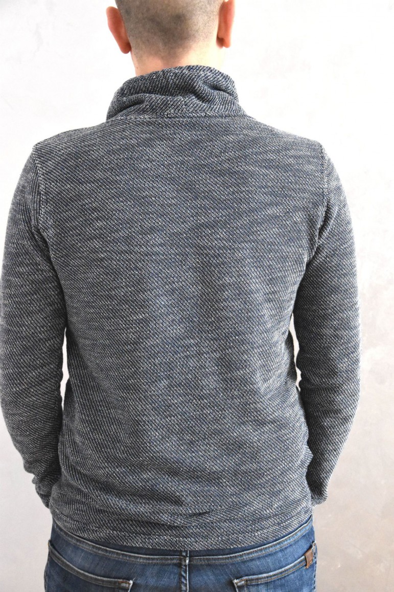 2Męska bluza z kominem - sweterkowy melanż