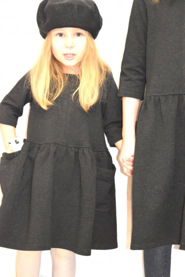 THE SAME DRESSES WITH POCKETS FOR SISTERS - BLACK