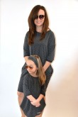 2copy of Dresowe sukienki typu tunika dla mamy i córki - beżowe w kropki