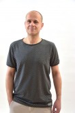 2COTTON MEN'S CASUAL T-SHIRT WITH POCKET - GREY DOTS