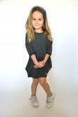 2GIRL'S TUNIC DRESS WITH POCKETS - GREY DOTS