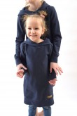 2A SET OF HOODED SWEATSHIRT / DRESS FOR GIRLS - WASHED JEANS