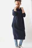 2LONG HOODED SWEATSHIRT, SPORT DRESS WITH HOOD LONG VERSION - WASHED JEANS