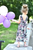 2SUMMER FLORAL DRESS FOR GIRL WITH A NECKLINE AT THE BACK