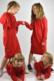 2A SET OF THE SAME HOODED SWEATSHIRTS FOR SISTERS - FAMILY IN RED