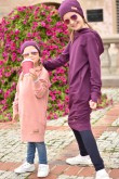 2A SET OF THE SAME HOODED SWEATSHIRTS FOR SISTERS - VIOLET