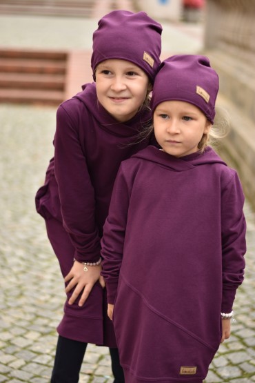 A SET OF THE SAME HOODED SWEATSHIRTS FOR SISTERS - VIOLET