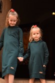 2A SET OF THE SAME HOODED SWEATSHIRTS FOR SISTERS - BOTTLE GREEN