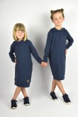 2A SET OF HOODED SWEATSHIRT / DRESS FOR GIRLS - WASHED JEANS