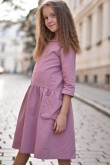 2KNITTED DRESS WITH POCKETS FOR GIRL - LILA ROSE