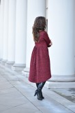 2CASUAL ELEGANT DRESS WITH EXTENDED BACK - BURGUNDY AND BLACK