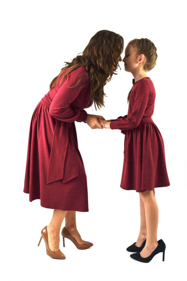2SPLENDID DRESSES FOR MOTHER AND DAUGHTER - BURGUNDY