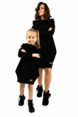 2THE SET OF OVERSIZED HOODED TUNICS FOR MOTHER AND DAUGHTER - BLACK