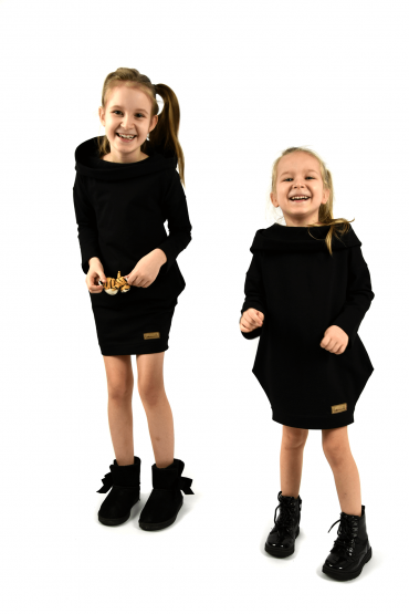 A SET OF THE SAME TUNIC FOR GIRLS - BLACK