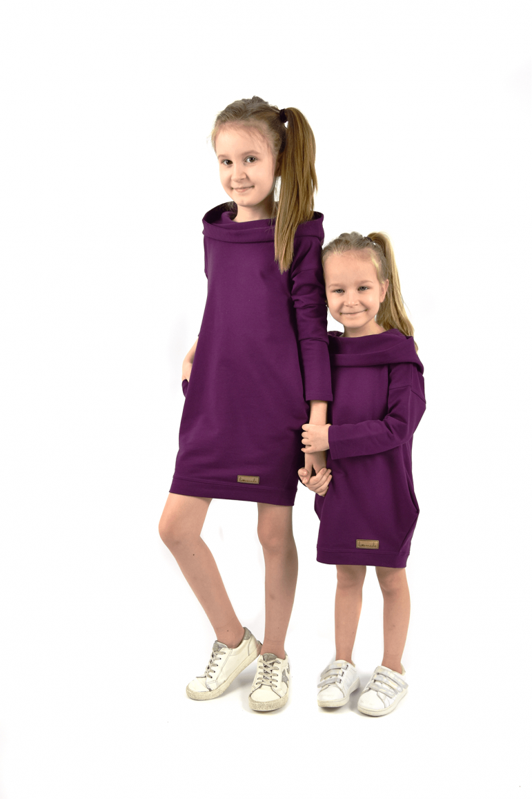 2A SET OF THE SAME TUNIC FOR GIRLS - VIOLET
