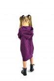 2EXTENDED HOODED SWEATSHIRT, SPORTS DRESS FOR A GIRL - PURPLE