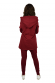 2WOMEN'S SWEATSHIRT WITH AN EXTENDED BACK - BURGUNDY