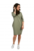 2WOMEN’S TUNIC DRESS WITH POCKETS - PISTACHIO  WITH DOTS
