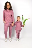 2SET OF OVERSIZED HOODED TUNICS FOR MOTHER AND DAUGHTER - WOMAN'S PINK