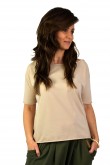 2BASIC TOP WITH A BOAT NECKLINE - BEIGE