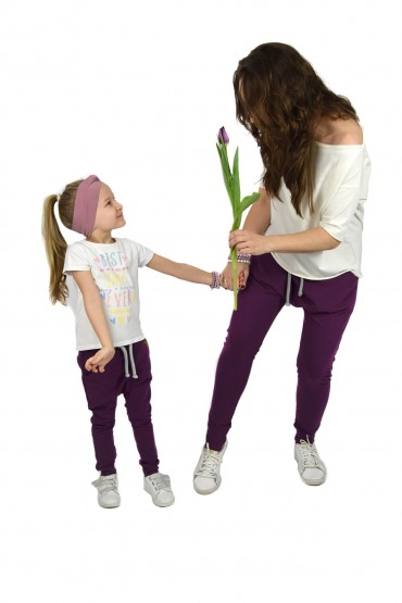 TROUSERS FOR MOTHER AND DAUGHTER OR SON - VIOLET