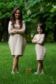 2THE SET OF OVERSIZED TUNIC DRESSES FOR MOTHER AND DAUGHTER - BEIGE DOTS