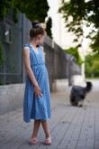 2SUMMER DRESS FOR A GIRL WITH BINDING STRAPS - BLUE SKY