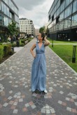 2MAXI DRESS WITH BELTED STRAPS - BLUE SKY