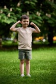 2CASUAL T SHIRT FOR A BOY - BEIGE DOTS