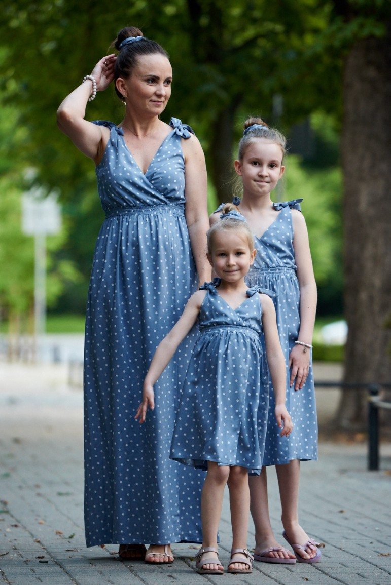 2SUMMER DRESSES FOR MOTHER AND DAUGHTER - BLUE SKY