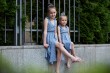 2SET OF SUMMER DRESSES FOR GIRLS WITH TIE BANDS - BLUE SKY