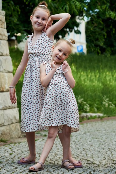 SET OF SUMMER DRESSES FOR GIRLS WITH TIE BANDS - BERRIES
