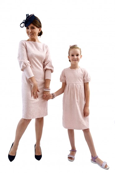 MOTHER & DAUGHTER ROYAL DRESSES POWDER PINK