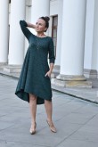 2CASUAL ELEGANT DRESS WITH EXTENDED BACK - GREEN