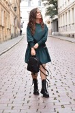 2LOOSE DRESS WITH A FRILL - GREEN