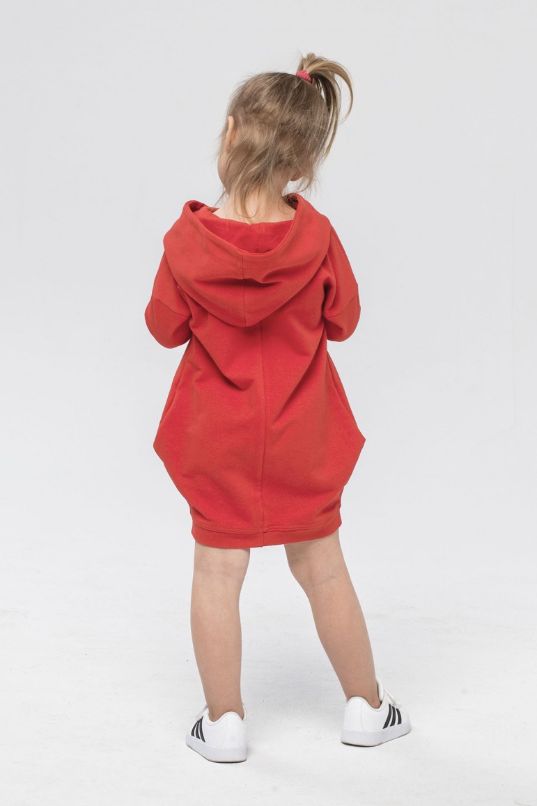 czerwona sukienka z kapturem dla dziewczynki3