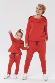 2THE SET OF OVERSIZED HOODED TUNICS FOR MOTHER AND DAUGHTER - RED