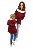 2THE SET OF OVERSIZED HOODIE FOR MOTHER AND DAUGHTER - BURGUNDY BURGUNDY